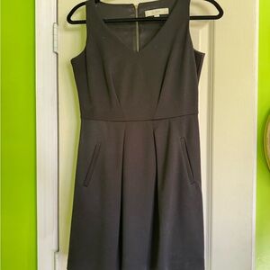 LOFT Black V-Neck Mini Dress